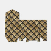 金ゴールドおよび黒アールデコのジオメトリックファン フェイバーボックス (折り畳みなし)