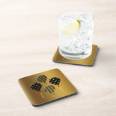 金ゴールドおよび黒フェスティバルバルーン コースター (右側)