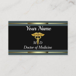 金ゴールドおよび黒専門の博士 名刺