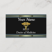 金ゴールドおよび黒専門の博士 名刺 (正面)
