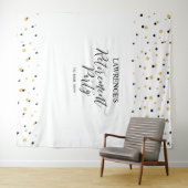 金ゴールドおよび黒紙吹雪除・売却パーティーの背景 タペストリー (インサイチュ(横))