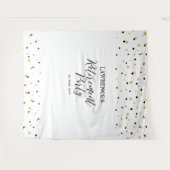 金ゴールドおよび黒紙吹雪除・売却パーティーの背景 タペストリー (正面(横))