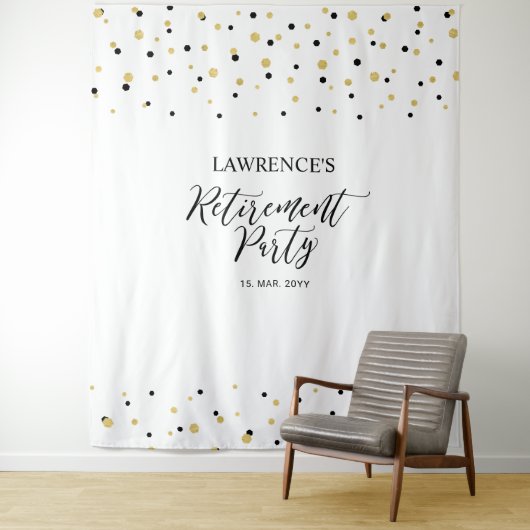 金ゴールドおよび黒紙吹雪除・売却パーティーの背景 タペストリー (インサイチュ)