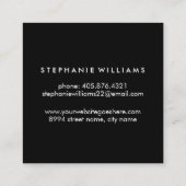 金ゴールドおよび黒髪のサロンの名刺のテンプレート スクエア名刺 (裏面)