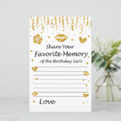 金ゴールドお気に入りのグリッター誕生日女の子 (スタンド正面)