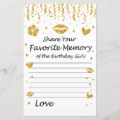 金ゴールドお気に入りのグリッター誕生日女の子 (正面)