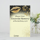 金ゴールドお気に入りの唇誕生日女の子 (スタンド正面)