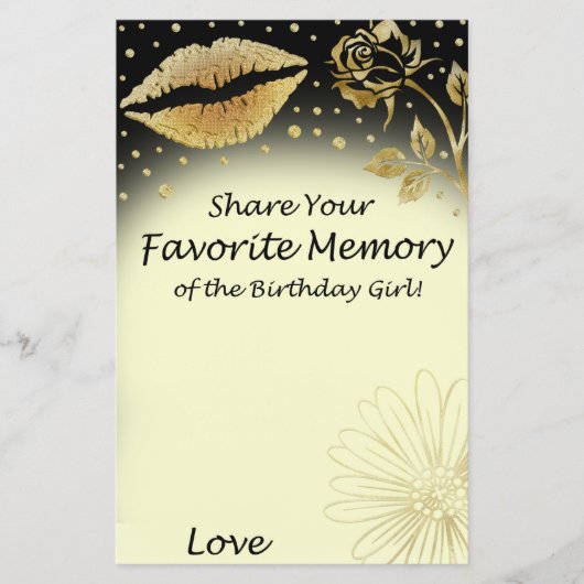 金ゴールドお気に入りの唇誕生日女の子 (正面)