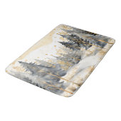 金ゴールドお洒落と森の灰色の冬 バスマット (アングル)