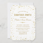 金ゴールドお洒落スターリーナイト18thバースデーパーティー 招待状 (正面)