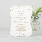 金ゴールドお洒落スターリーナイト50誕生日 招待状 (スタンド正面)