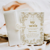 金ゴールドお洒落フローラ 招待状