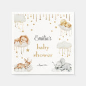 金ゴールドお洒落星空の眠る動物 スタンダードカクテルナプキン (正面)