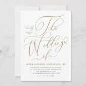 金ゴールドお洒落書結婚道 招待状 (正面)