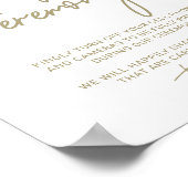 金ゴールドお洒落書道のプラグ抜き式標識 ポスター (角)