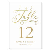 金ゴールドお洒落書道表番号 テーブルナンバー (裏面)