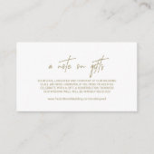 金ゴールドお洒落書A贈り物に関するメモ エンクロージャーカード (正面)