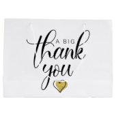 金ゴールドお礼を感謝してい申し上げます ラージペーパーバッグ (裏面)