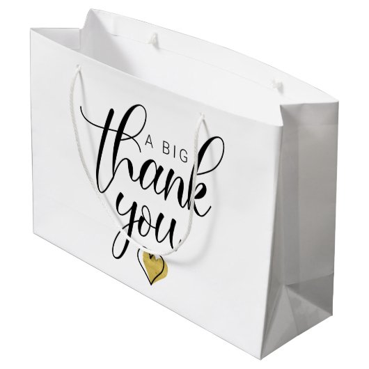 金ゴールドお礼を感謝してい申し上げます ラージペーパーバッグ (裏面アングル)