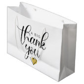 金ゴールドお礼を感謝してい申し上げます ラージペーパーバッグ (正面アングル)