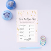 金ゴールドお祝いのピンクが適切な価格を推測 チラシ (シングル)