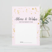 金ゴールドお祝いオンピンクベビーシャワーアドバイスカード アドバイスカード (スタンド正面)
