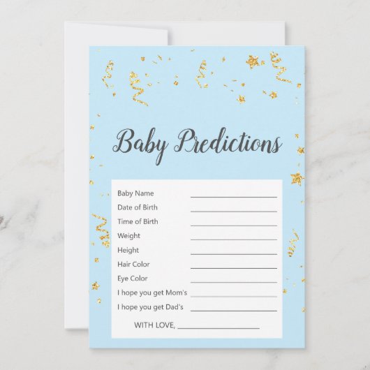 金ゴールドお祝いオン青ベビー予測ゲーム (正面)