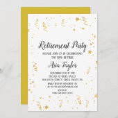 金ゴールドお祝いカリキュラティリアメントパーティー 招待状 (正面/裏面)