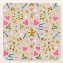 金ゴールドお祝いコースターセット