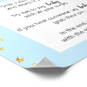 金ゴールドお祝いブルー言わないベビーゲーム ポスター (角)