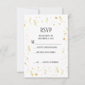 金ゴールドお祝いリタイアメントパーティーRSVPカード 出欠カード (正面)