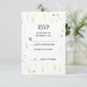 金ゴールドお祝いリタイアメントパーティーRSVPカード 出欠カード (スタンド正面)