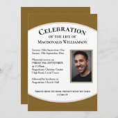 金ゴールドお祝い写真追悼式 招待状 (正面/裏面)