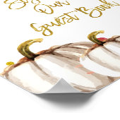 金ゴールドかぼちゃお願いゲストブックにサイン。 ポスター (角)