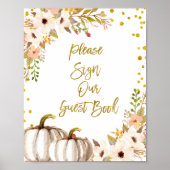 金ゴールドかぼちゃお願いゲストブックにサイン。 ポスター (正面)