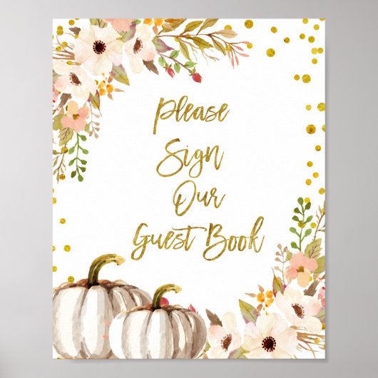 金ゴールドかぼちゃお願いゲストブックにサイン。 ポスター (正面)