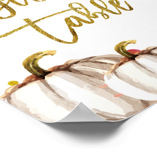 金ゴールドかぼちゃギフトテーブルサイン ポスター (角)