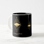 金ゴールドから成っているEthereumのクラシック ツートーンマグカップ (正面左)