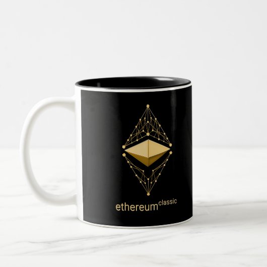金ゴールドから成っているEthereumのクラシック ツートーンマグカップ (左)