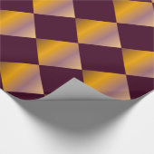 金ゴールドから紫色へのグラデーションチェックのラッピング紙 ラッピングペーパー (角)
