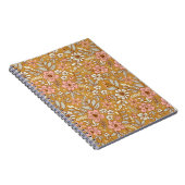 金ゴールドかわいらしの継ぎ目のない模様の花 ノートブック (右側)
