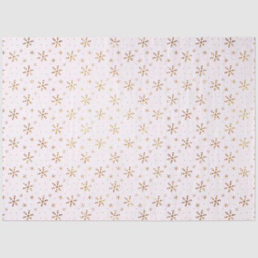 金ゴールドかわいらしの雪のピンクのクリスマス 薄葉紙 (正面)