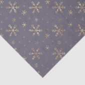金ゴールドかわいらしの雪の結晶ブルークリスマス 薄葉紙 (詳細)
