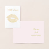 金ゴールドかわいらしキス1周年記念 箔カード (ディスプレー)