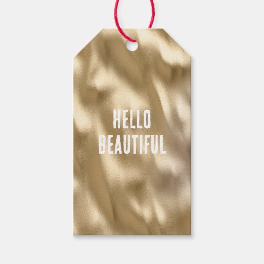 金ゴールドかわいらしグラムとヒョウ ギフトタグ (正面)