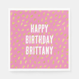 金ゴールドかわいらしグラムピンク抽象芸術 スタンダードランチョンナプキン