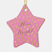 金ゴールドかわいらしグラムピンク抽象芸術 セラミックオーナメント (左)