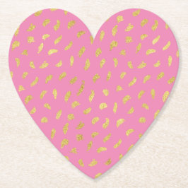 金ゴールドかわいらしグラムピンク抽象芸術 ペーパーコースター