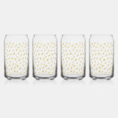 金ゴールドかわいらしグラムホワイト抽象芸術 ガラス缶 (右)