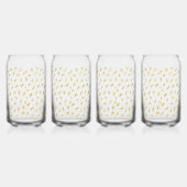 金ゴールドかわいらしグラムホワイト抽象芸術 ガラス缶 (左)